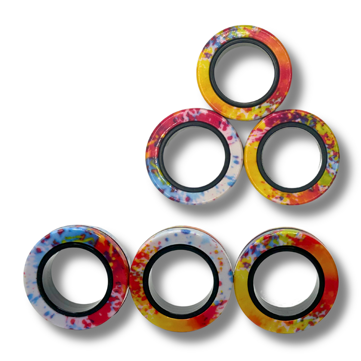 Colorful Magnetic Rings Fidget Toy Set for Stress Relief and Focus, Id ...